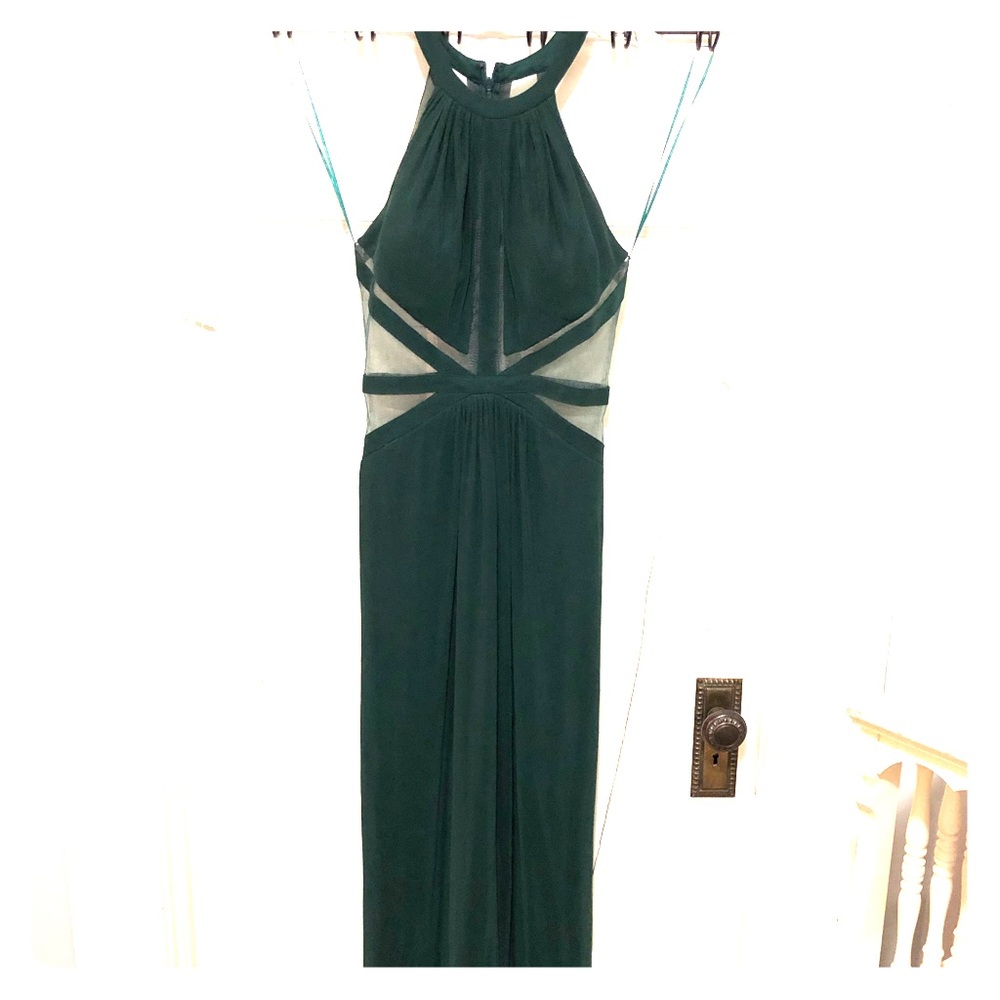 La Femme ball gown prom dress forest green